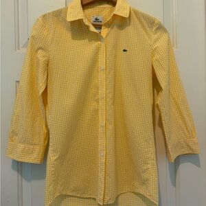 Lacoste Sunny Yellow Checkered Shirt size 34